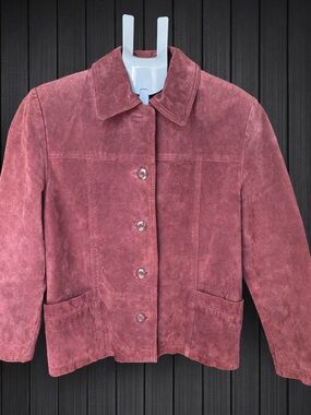 Vintage Suede Blazer in Rich Burgundy